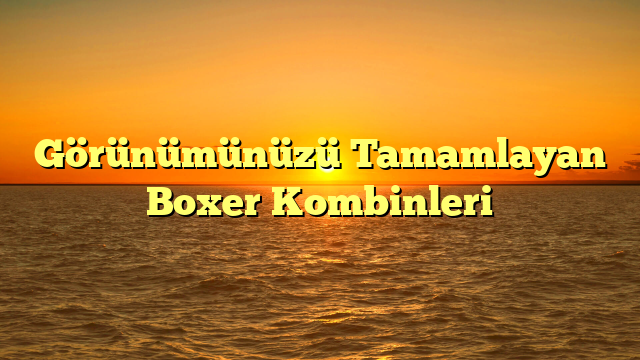 Görünümünüzü Tamamlayan Boxer Kombinleri